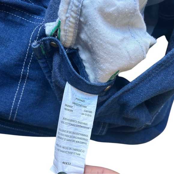 Liberty Denim Bib Overalls Men’s 40X32 Carpenter Work Pants 100% Cotton Blue - Picture 3 of 8